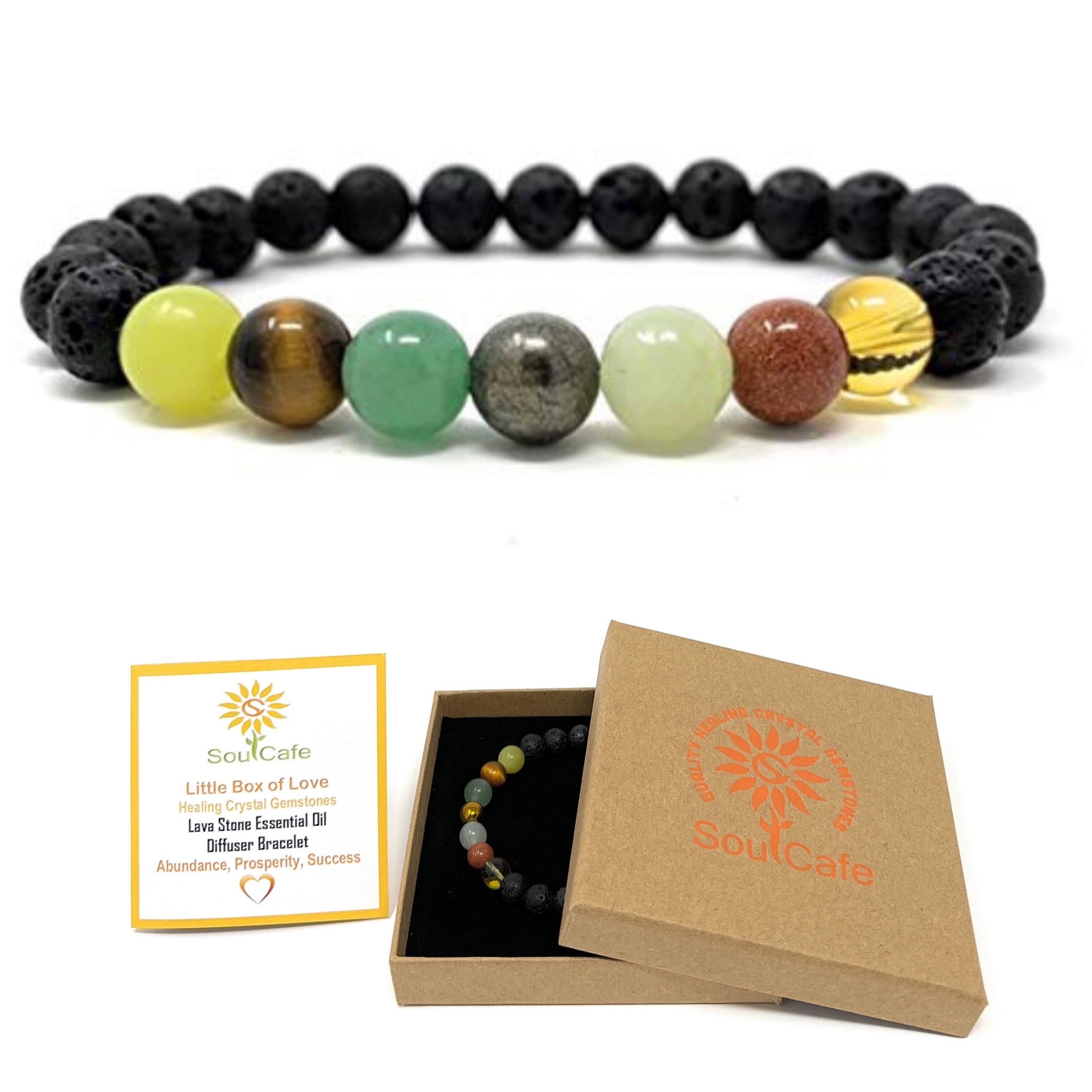 Abundance Bracelet - Lava Stone Diffuser Gemstone Bracelet 