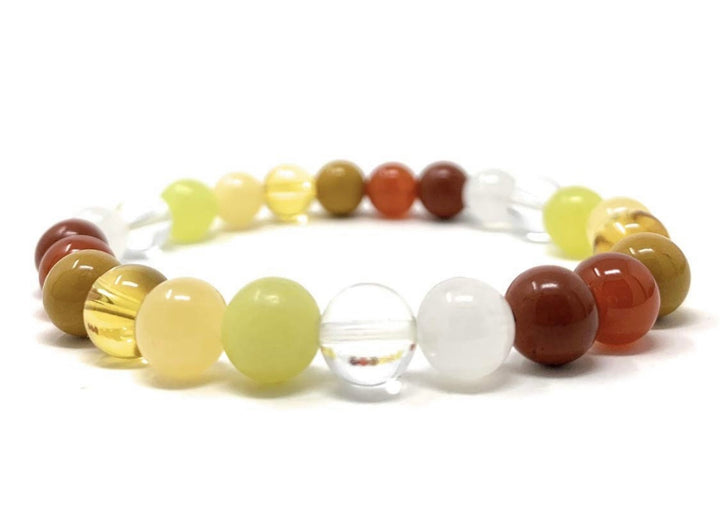 Positive Energy Crystal Gemstone Bead Bracelet - SoulCafe Gift Box and Tag - Vitality Bracelet - Joy Crystals - XS/S/M/L/XL