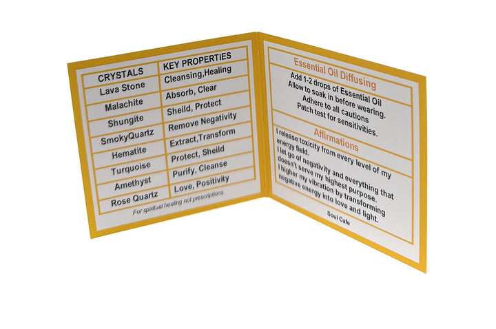 Cleanse and Clear Negative Energy Bracelet - Lava Stone Diffuser Gemstone Bracelet - Essential Oil Power Bead Bracelet - Gift Box & Tag