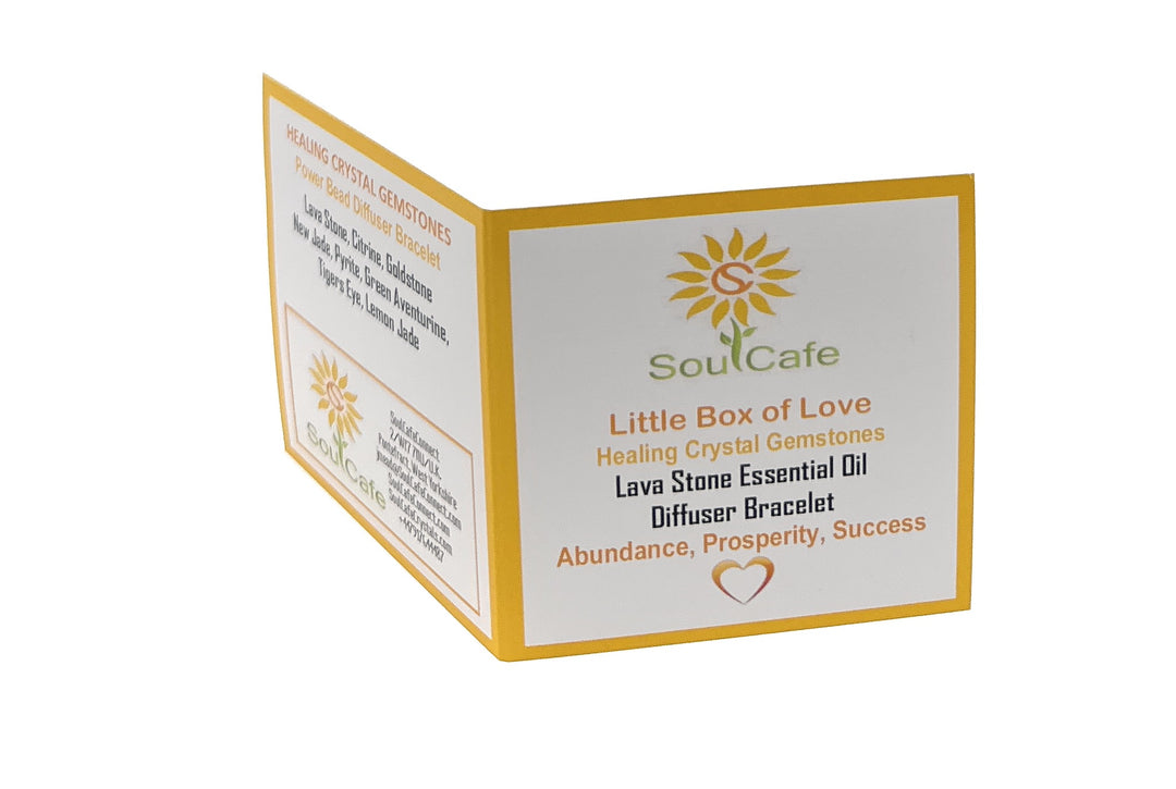 Abundance Bracelet - Lava Stone Diffuser Gemstone Bracelet  - Essential Oil Manifesting Bracelet - Gift Box & Tag