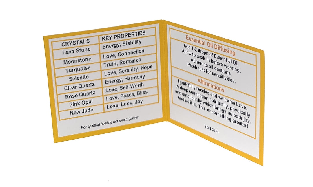 Love Crystal Bracelet - Lava Stone Diffuser Gemstone Bracelet - Essential Oil Love Bracelet - Power Bracelet - Gift Box & Tag