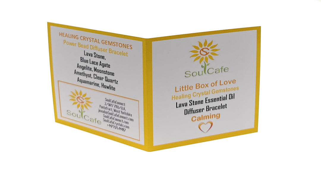 Calm Bracelet - Lava Stone Diffuser Gemstone Bracelet - Essential Oil Bracelet - Power Bracelet - Stress Relief Bracelet - Gift Box & Tag