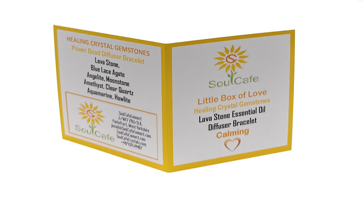 Calm Bracelet - Lava Stone Diffuser Gemstone Bracelet - Essential Oil Bracelet - Power Bracelet - Stress Relief Bracelet - Gift Box & Tag