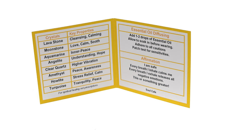 Calm Bracelet - Lava Stone Diffuser Gemstone Bracelet - Essential Oil Bracelet - Power Bracelet - Stress Relief Bracelet - Gift Box & Tag