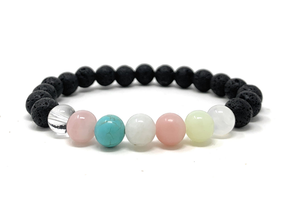 Love Crystal Bracelet - Lava Stone Diffuser Gemstone Bracelet - Essential Oil Love Bracelet - Power Bracelet - Gift Box & Tag