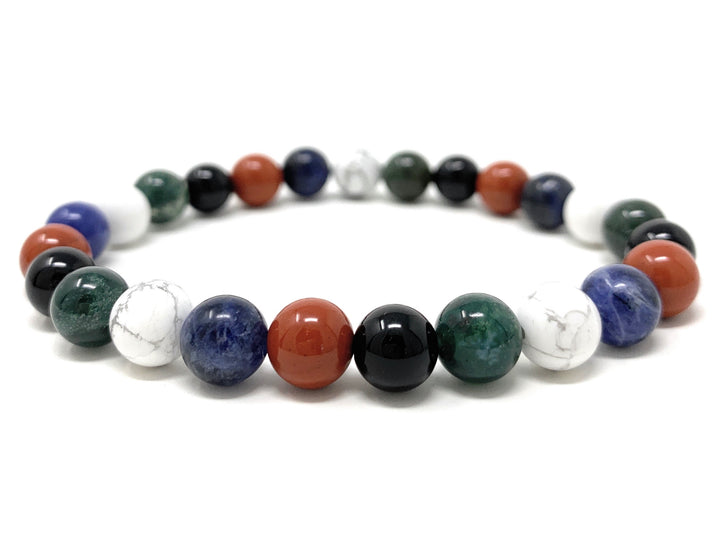 Men's Grief and Loss Crystal Gemstone Stretch Bead Bracelet - SoulCafe Gift Box & Tag
