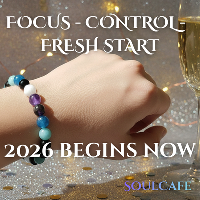 Willpower Crystal Gemstone Bead Bracelet to Holistically Support - Soul Cafe Gift Box and Tag