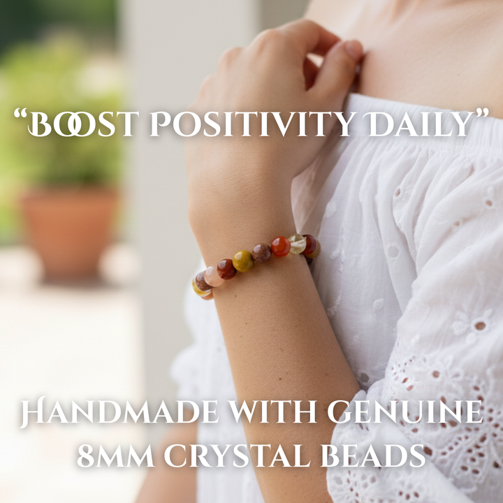 Soulcafe Women’s Positive Energy Crystal Bead Bracelet – Uplifting & Healing Gemstone Stretch Bracelet