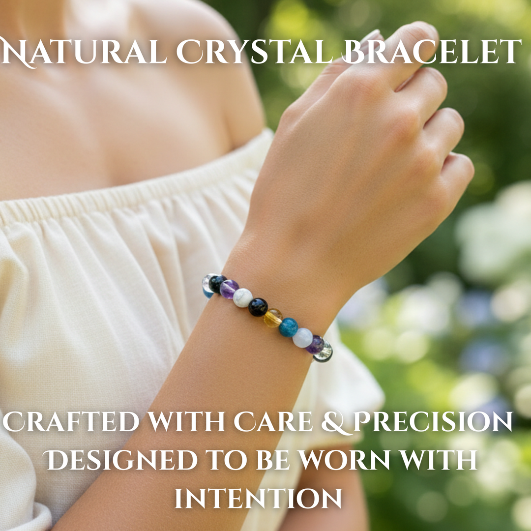 SoulCafe Arthritis and Pain Support Crystal Gemstone Stretch Bead Bracelet - Holistic Crystal Healing