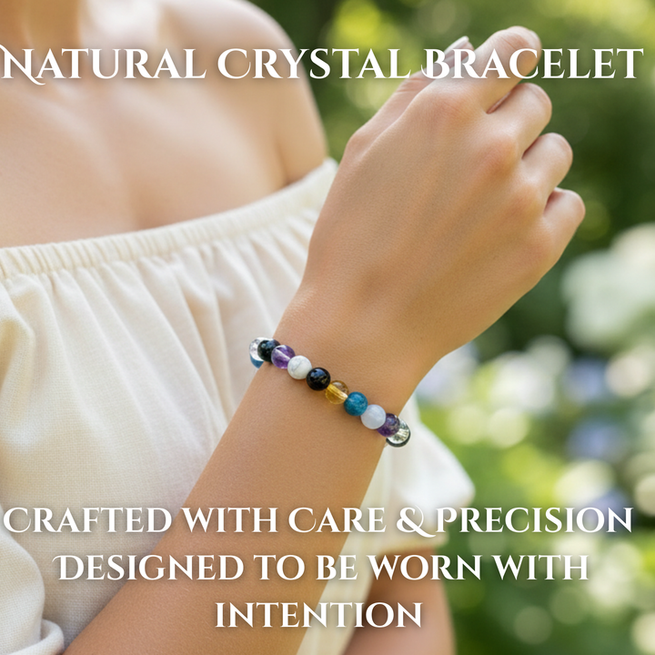 SoulCafe Arthritis and Pain Support Crystal Gemstone Stretch Bead Bracelet - Holistic Crystal Healing