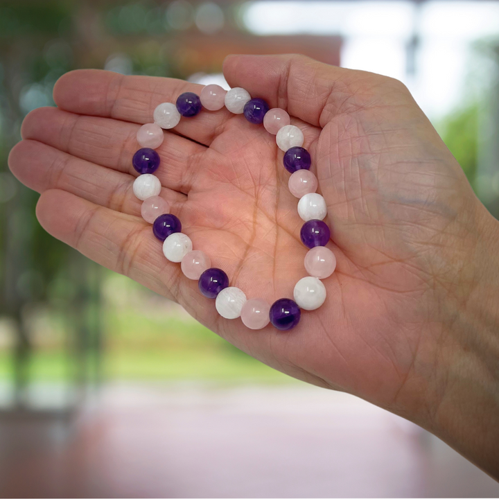 Gift for Mum - Stretch Bead Crystal Gemstone Bracelet - Soul Cafe Gift Box & Tag - Mothers Day Gift