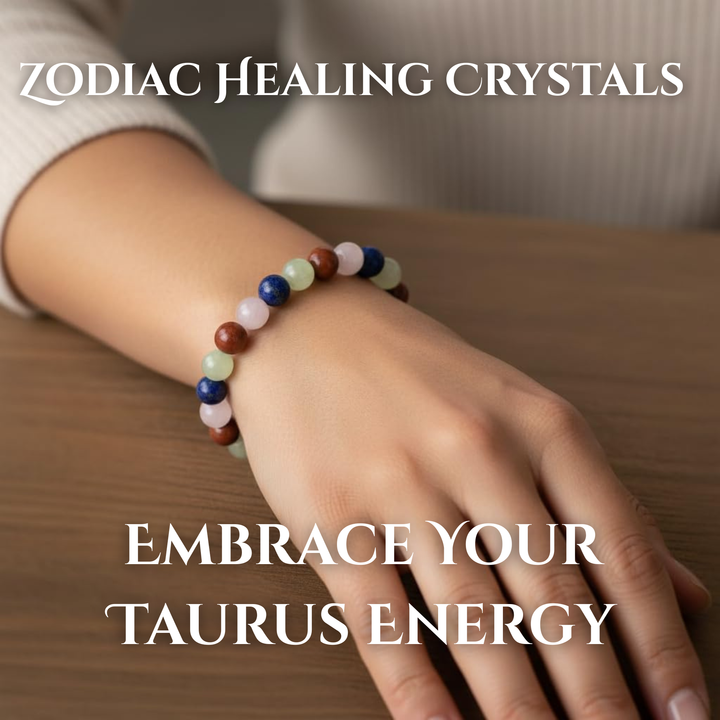 SoulCafe Taurus Crystal Bead Stretch Bracelet - Zodiac Birthstones