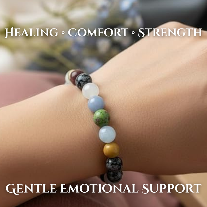 SoulCafe Grief Crystal Gemstone Bracelet  - Crystals for Loss and Bereavement - Remembrance Gift
