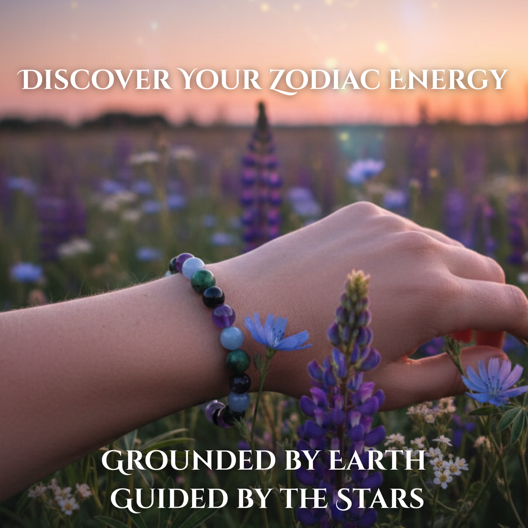 Aquarius Crystal Bracelet | Zodiac Healing Gemstone | Gift Bag