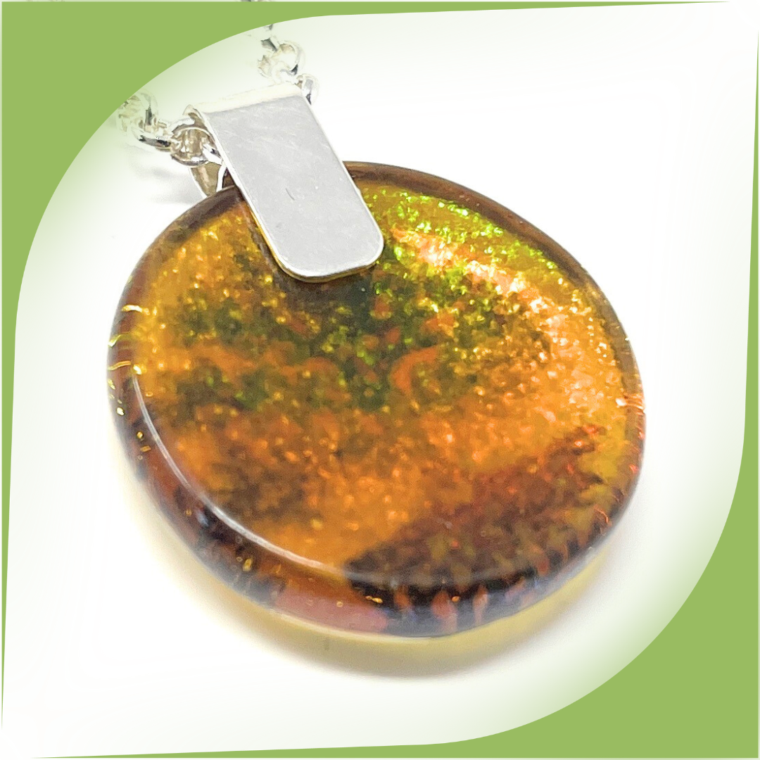 SoulCafe Dichroic glass kiln fused tree of life Pendant - Unique one of a kind - 3cm x 3cm