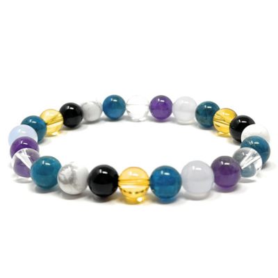 SoulCafe Arthritis and Pain Support Crystal Gemstone Stretch Bead Bracelet - Holistic Crystal Healing