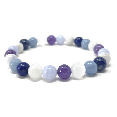 SoulCafe Connecting With Angels & Higher Self Bracelet - Stretch Crystal Gemstone Bracelet