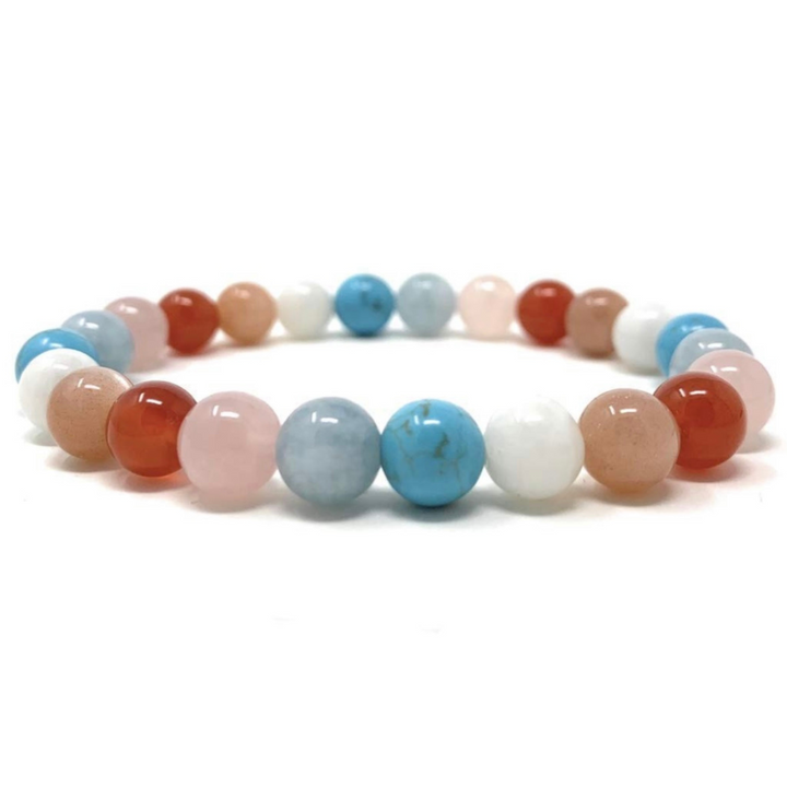 Thinking of You Bracelet - Missing You Gift - Crystal Gemstone Stretch Bead Bracelet - Soul Cafe Gift Box & Tag