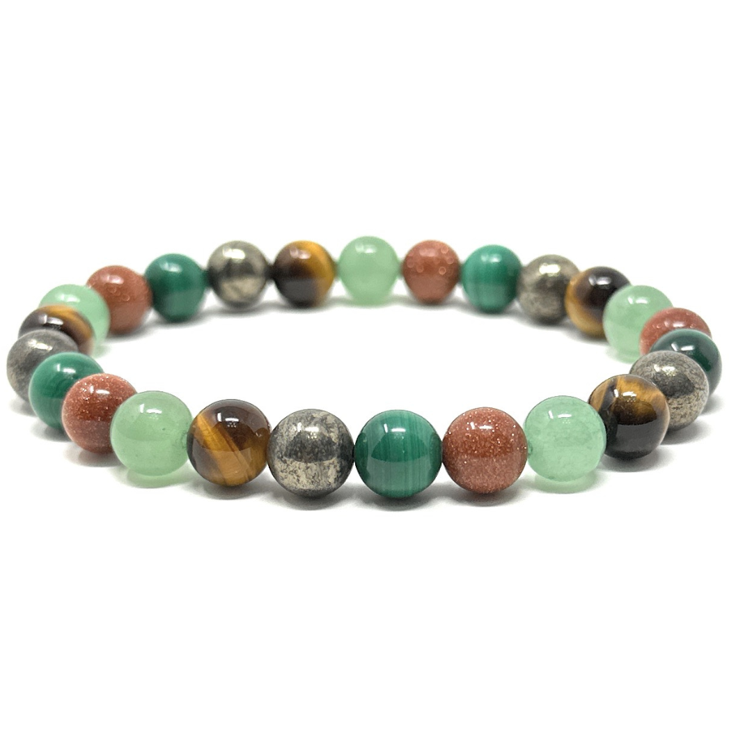Men's Prosperity Abundance & Success Crystal Bead Bracelet - Holistic Support for Manifesting