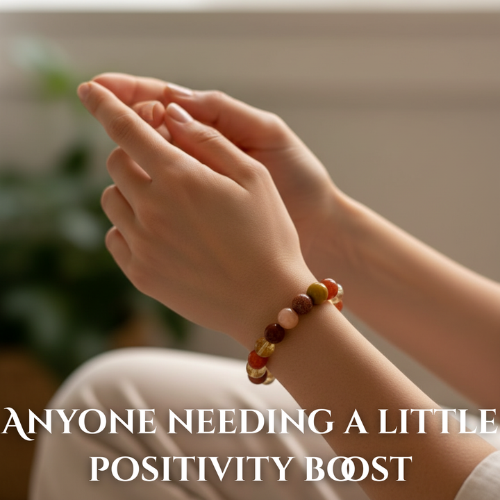Soulcafe Women’s Positive Energy Crystal Bead Bracelet – Uplifting & Healing Gemstone Stretch Bracelet