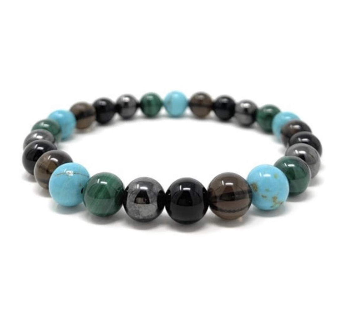 Men's Protection & Grounding Crystal Bracelet | Negative Energy Shield