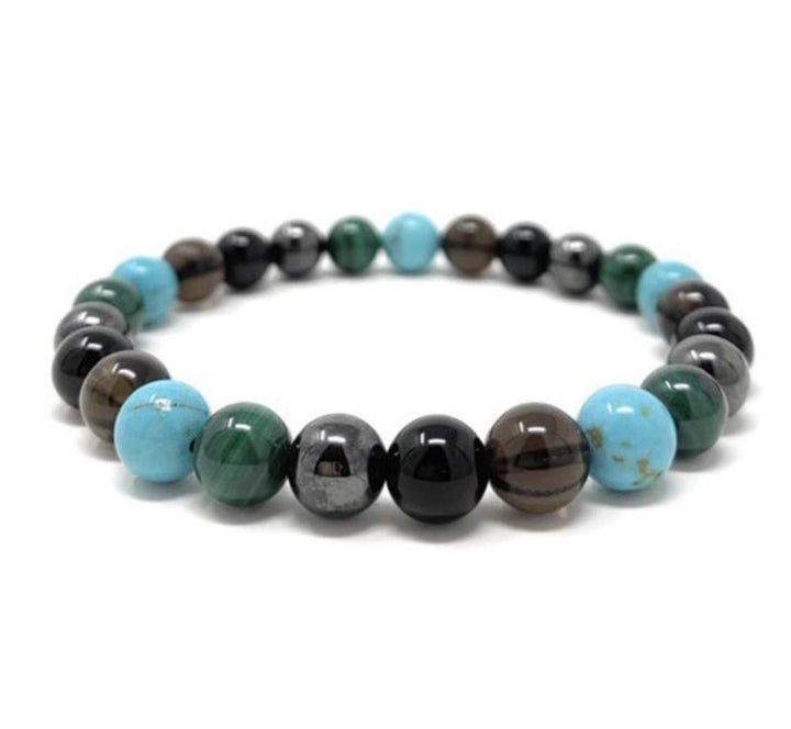 Men's Protection & Grounding Crystal Bracelet | Negative Energy Shield