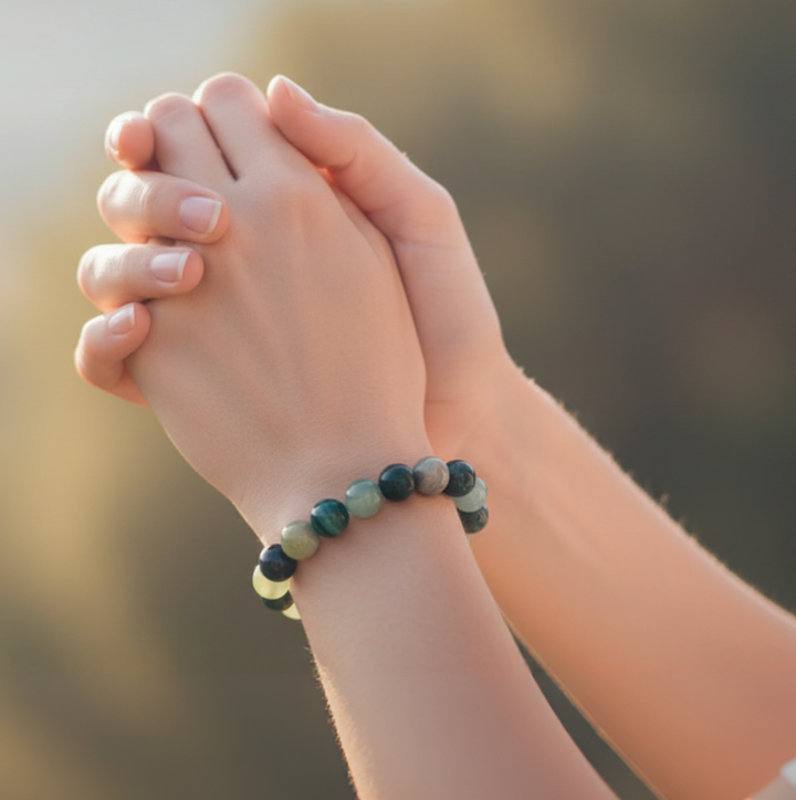 Good Luck Crystal Gemstone Stretch Bead Bracelet - Soul Cafe Gift Box and Tag