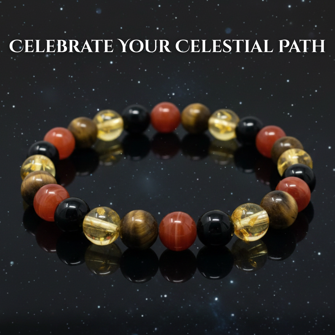 Leo Crystal Bracelet | Zodiac Healing Gemstone Bracelet | Gift Bag