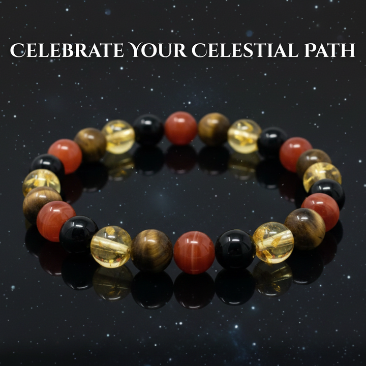 Leo Crystal Bracelet | Zodiac Healing Gemstone Bracelet | Gift Bag