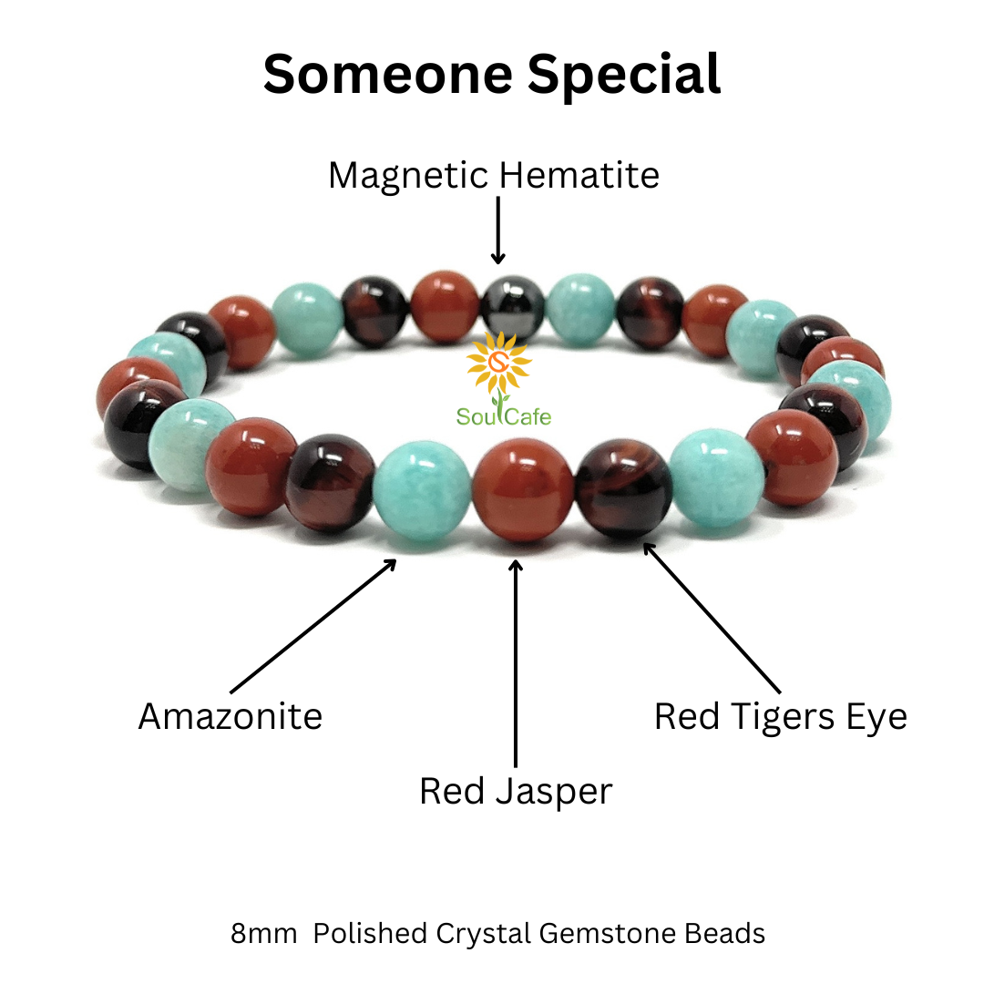 Gift for Someone Special - Stretch Bead Crystal Gemstone Bracelet - Soul Cafe Gift Box & Tag