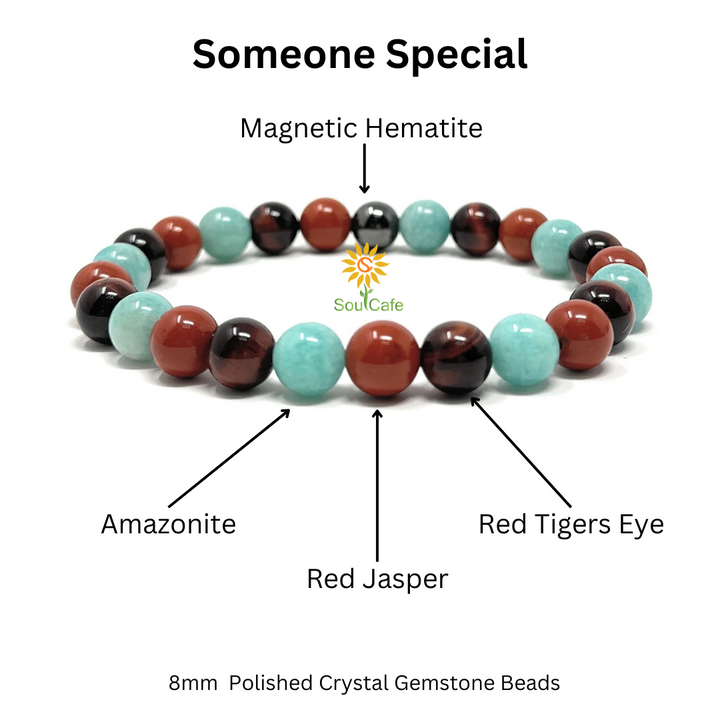 Gift for Someone Special - Stretch Bead Crystal Gemstone Bracelet - Soul Cafe Gift Box & Tag