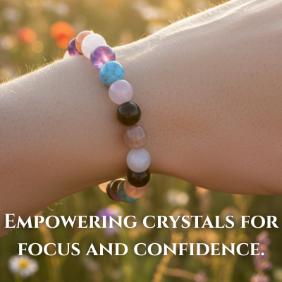 Believe In Yourself Power Bead Bracelet - Stretch Healing Gemstone Bracelet - Crystal Bead Bracelet - Soul Cafe Gift Box & Tag