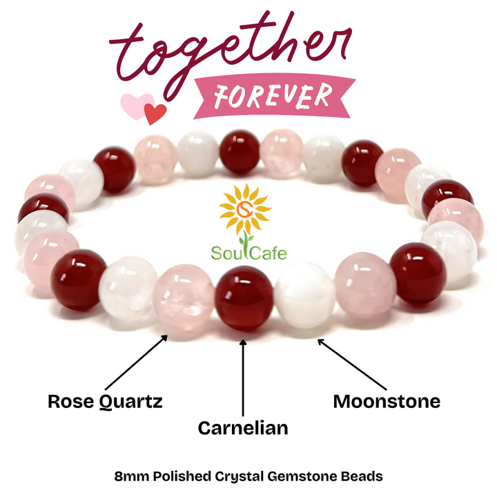SoulCafe Wife Crystal Bead Bracelet - Stretch Bead Crystal Gemstone Bracelet - Gift for Wife - Love Crystals