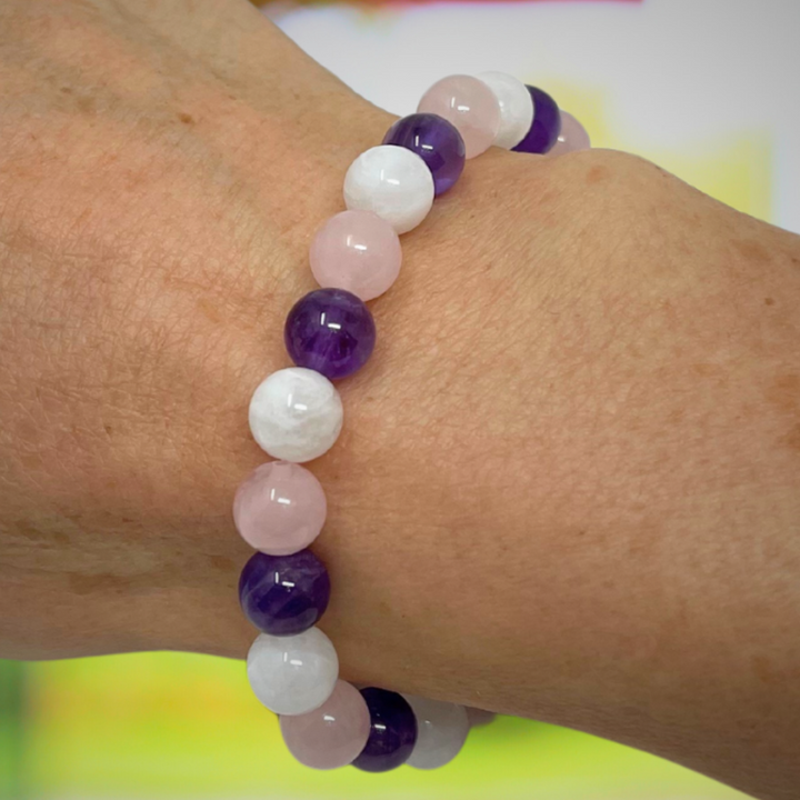 Gift for Mum - Stretch Bead Crystal Gemstone Bracelet - Soul Cafe Gift Box & Tag - Mothers Day Gift