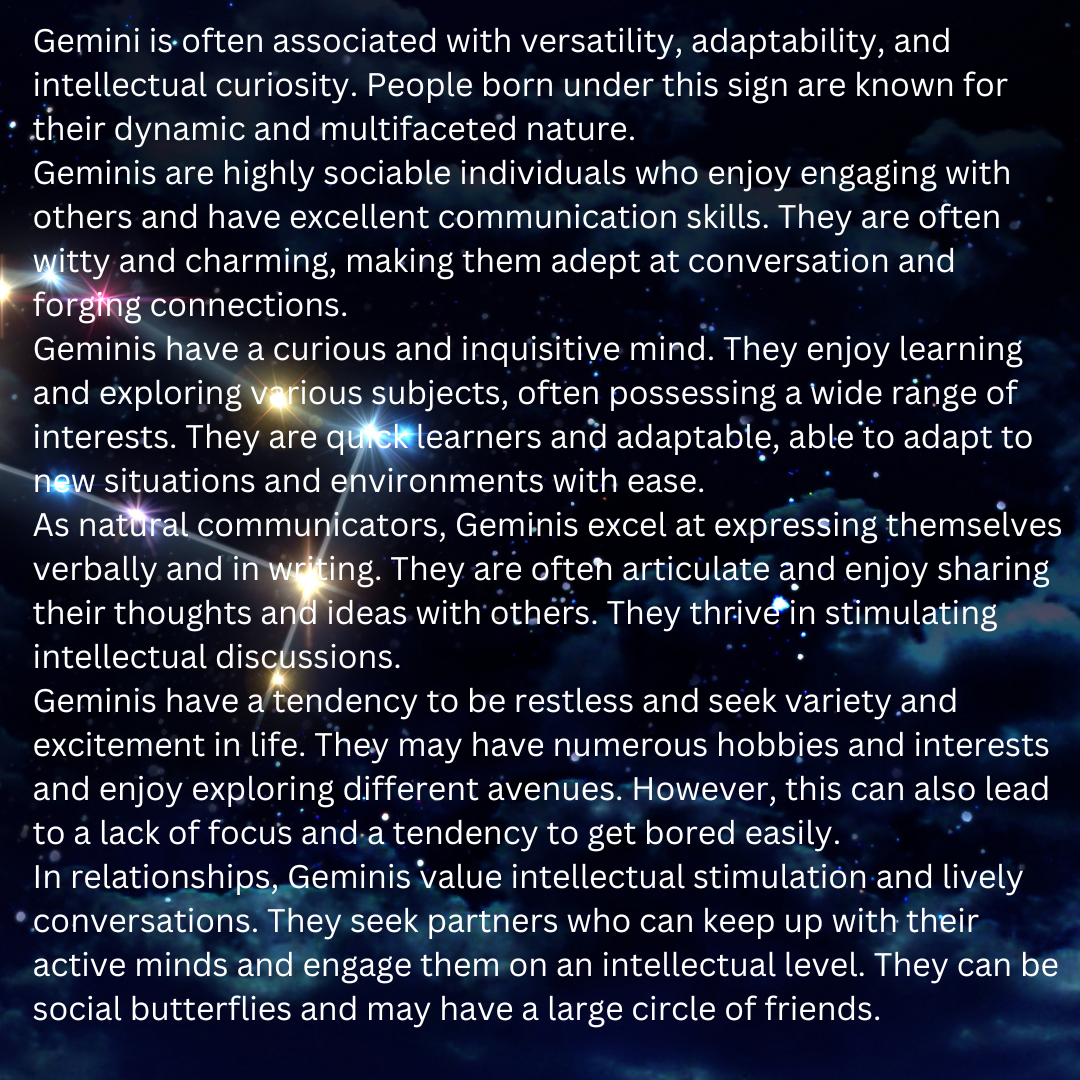 Gemini Crystal Gemstone Stretch Zodiac Bracelet- Soul Cafe Gift Box and Gemini Tag