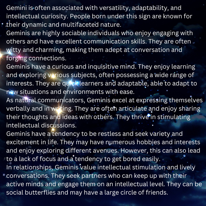 Gemini Crystal Gemstone Stretch Zodiac Bracelet- Soul Cafe Gift Box and Gemini Tag
