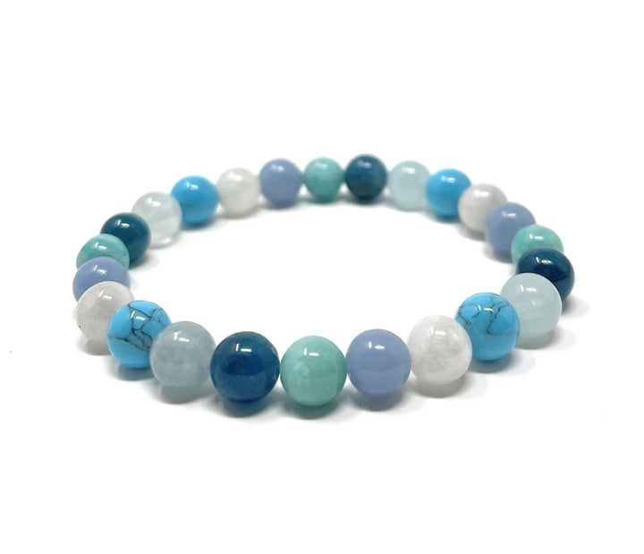 Calm, Peace & Tranquillity Crystal Gemstone Stretch Bead Bracelet  - SoulCafe Gift Box & Tag