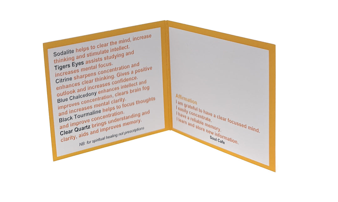 Memory, Concentration & Thinking Crystal Gemstone Stretch Bracelet - Soul Cafe Gift Box and Tag