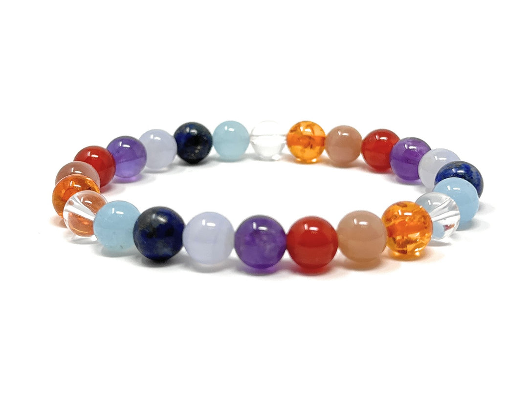 Immune System Crystal Gemstone Bead Bracelet - Soul Cafe Gift Box and Tag