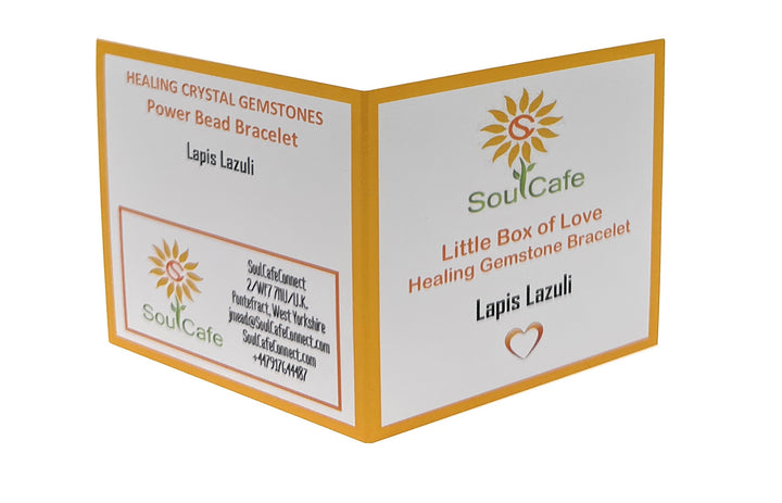Lapis Lazuli Power Bead Crystal Bracelet - Crystal Gemstones - Soul Cafe Gift Box & Tag