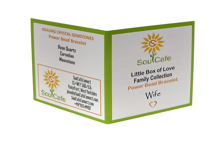 Gift for Wife - Stretch Bead Crystal Gemstone Bracelet - Soul Cafe Gift Box & Tag