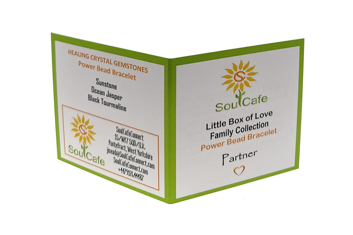 Gift for Partner - Stretch Bead Crystal Gemstone Bracelet - Soul Cafe Gift Box & Tag