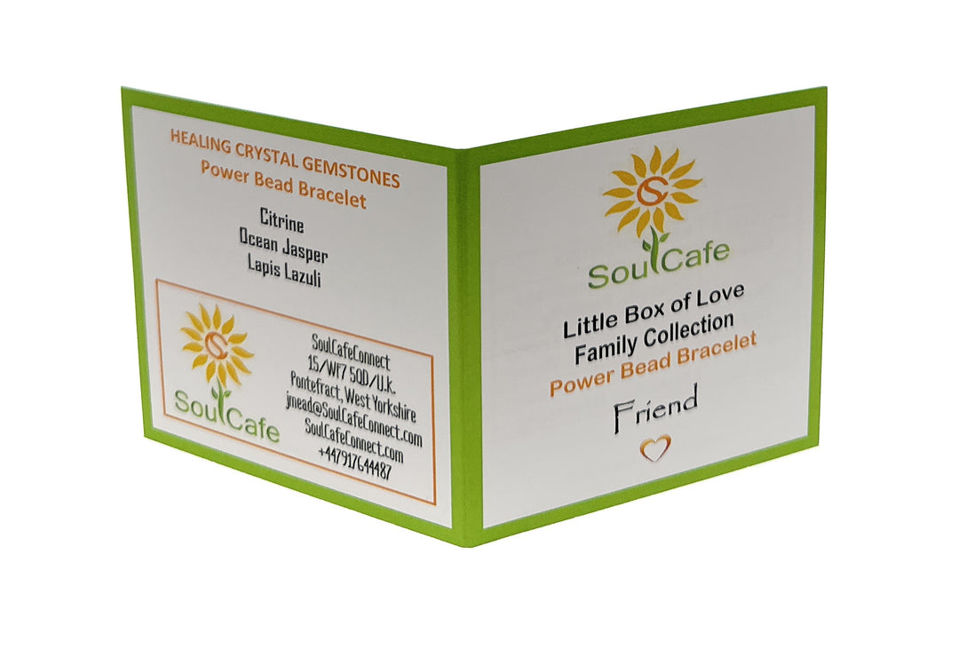 Gift for Friend - Bestie - Stretch Bead Crystal Gemstone Bracelet - Soul Cafe Gift Box & Tag