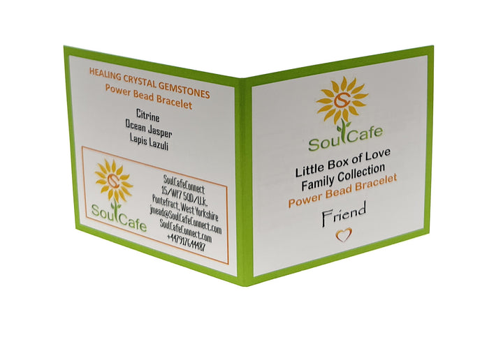 Gift for Friend - Bestie - Stretch Bead Crystal Gemstone Bracelet - Soul Cafe Gift Box & Tag