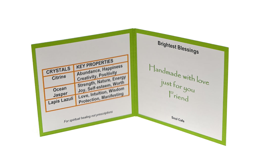 Gift for Friend - Bestie - Stretch Bead Crystal Gemstone Bracelet - Soul Cafe Gift Box & Tag
