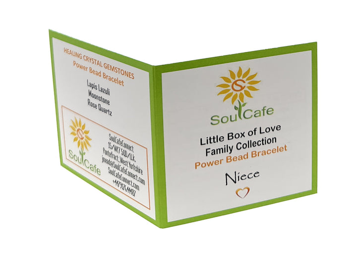 Gift for Niece - Stretch Bead Crystal Gemstone Bracelet - Soul Cafe Gift Box & Tag