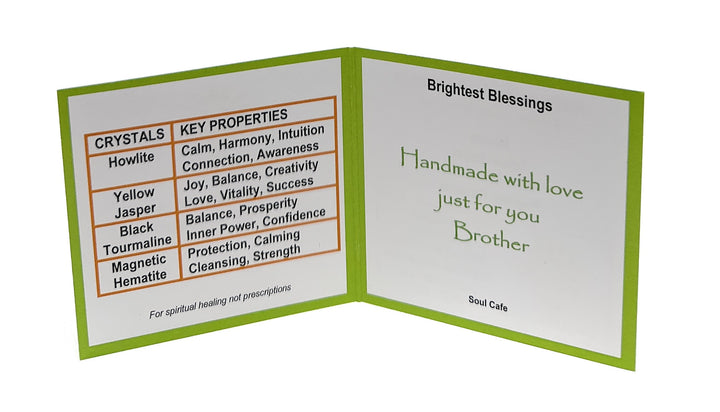 Gift for Brother - Stretch Bead Crystal Gemstone Bracelet - Soul Cafe Gift Box & Tag