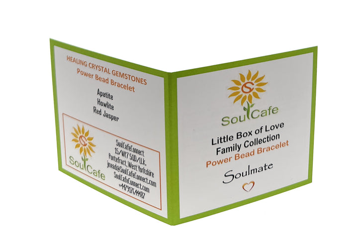 Gift for Soulmate - Stretch Bead Crystal Gemstone Bracelet - Soul Cafe Gift Box & Tag