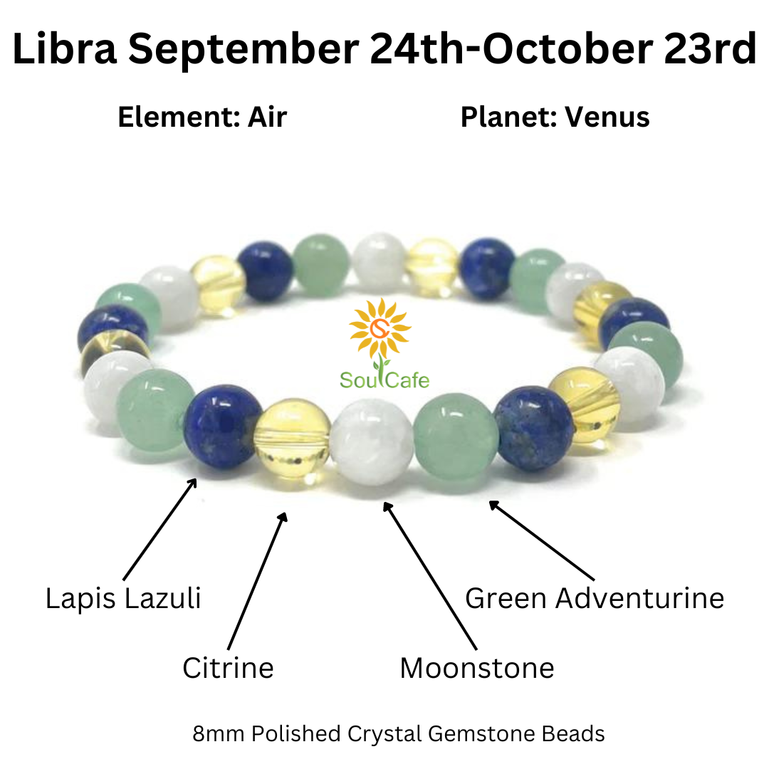 Libra Birthstone September Crystal Stone 6-Crystal Set For Libra