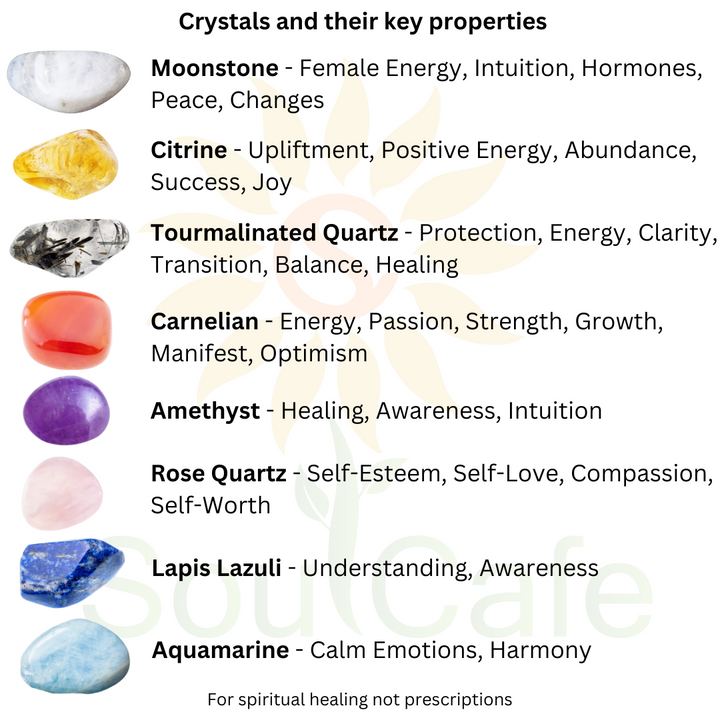 Menopause Crystal Gemstone Bead Bracelet to give Holistic Support - Soul Cafe Gift Box & Tag